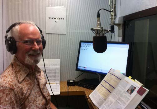 volunteer recording an audiobook